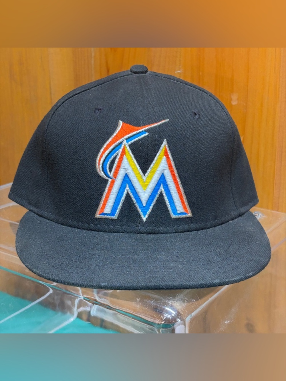 Miami Marlins New Era 59FIFTY MLB Fitted Black  Hat cap 7 1/4